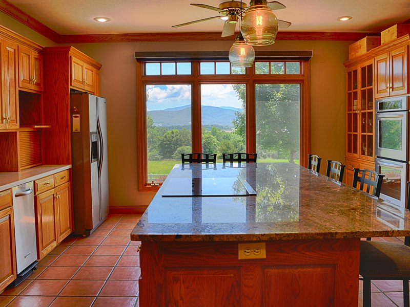 Spacious kitchen at this Va Horse Farm in Elkton