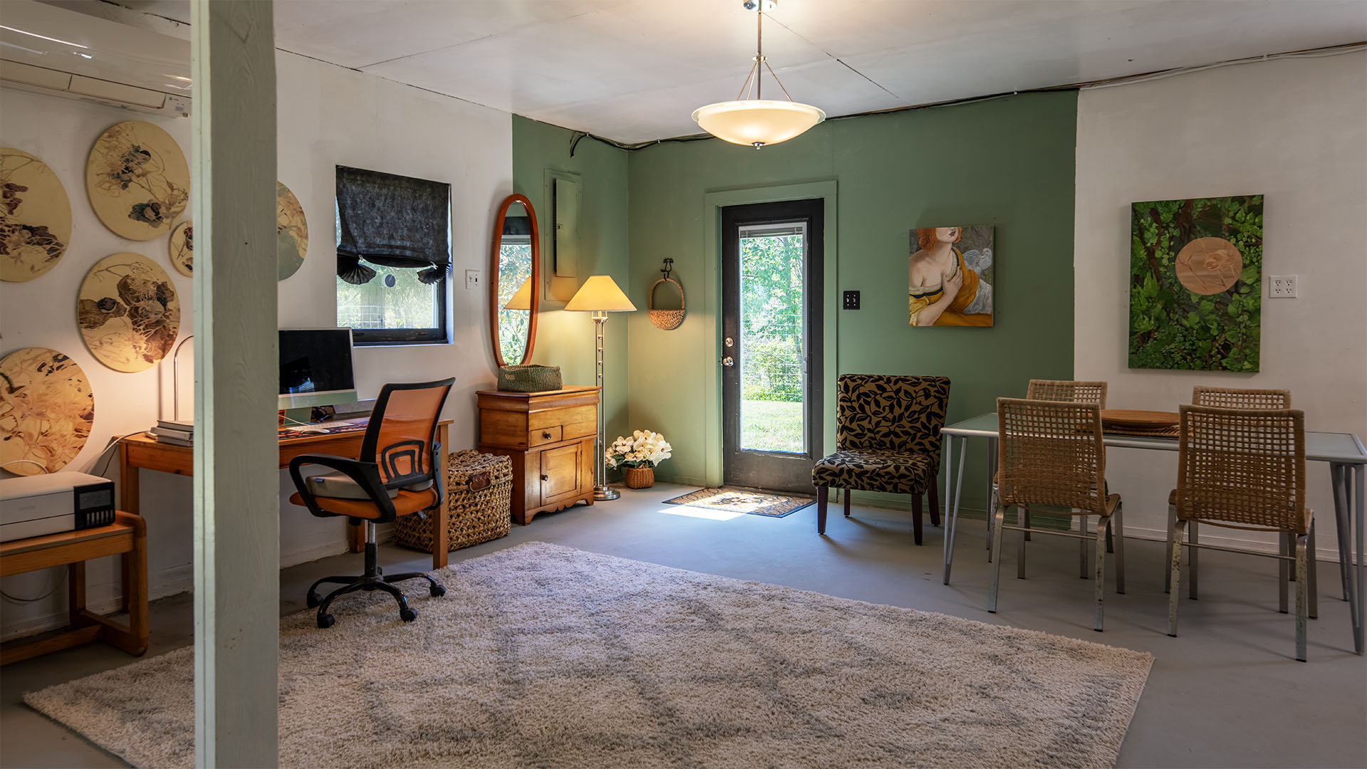 Front entrance to detached studio at Scottsville VA home