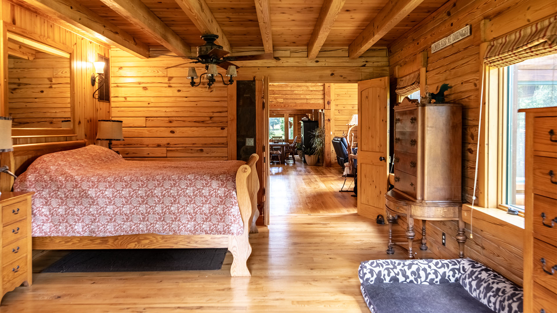 primary suite with great views in Virginia horse farm home