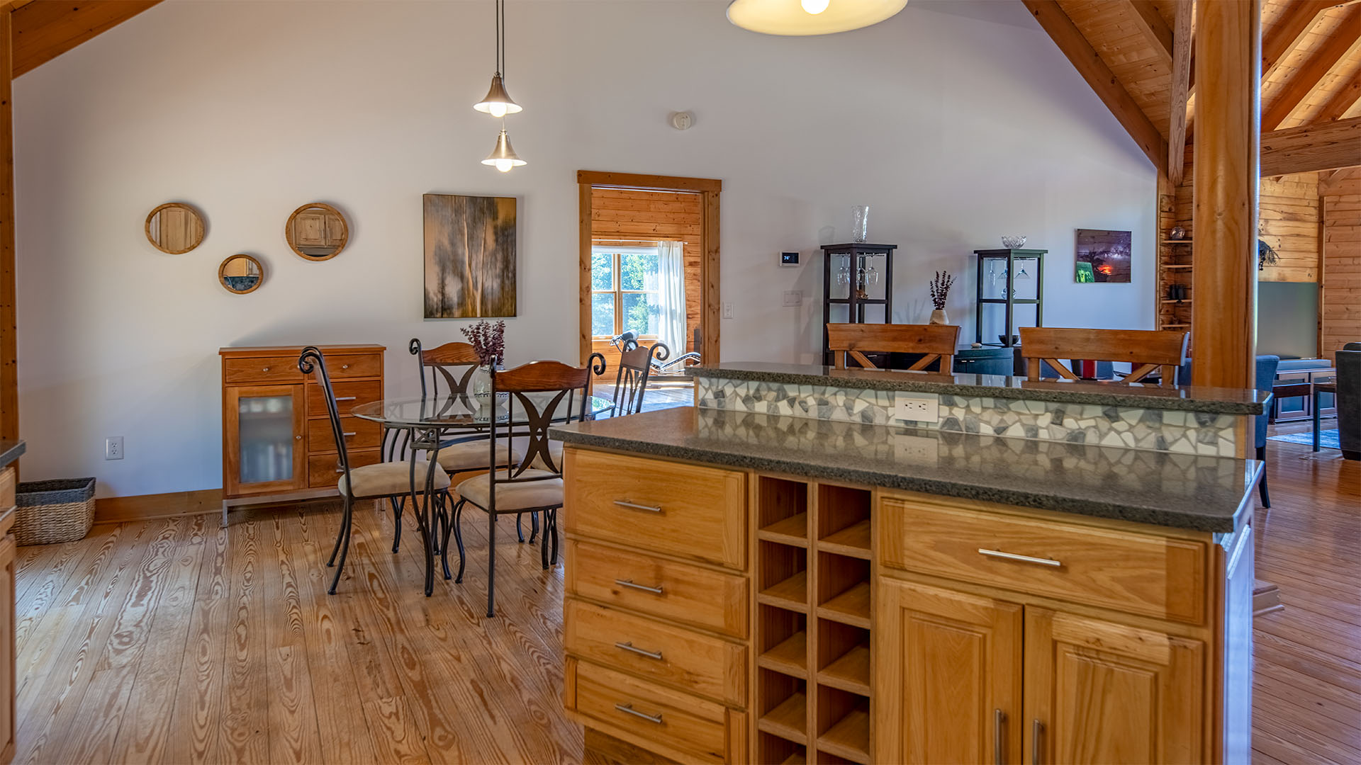 Kitchen opening to the living areas at 3638 Oak Park Road in Madison Virginia