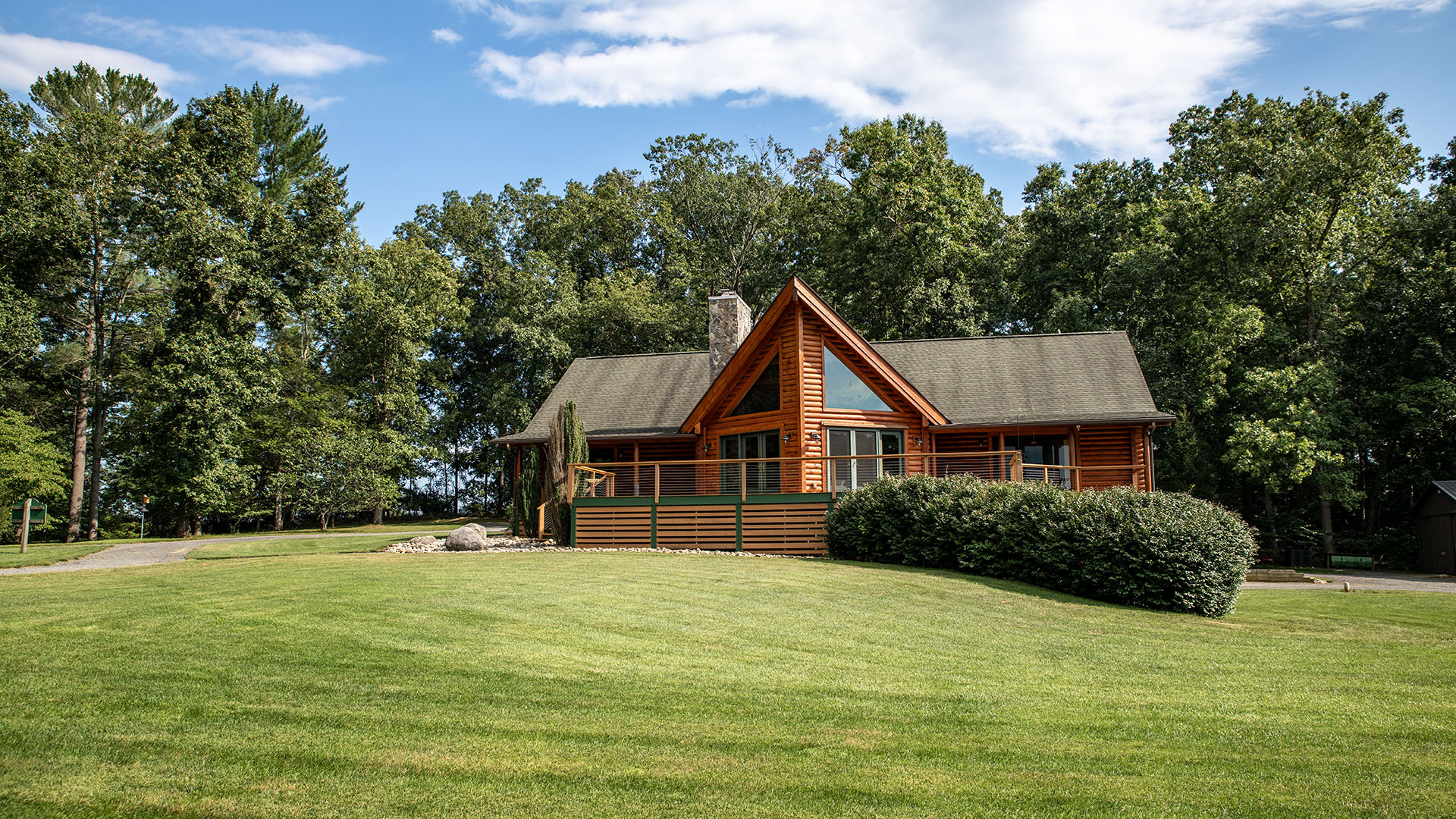 Log home at 3638 Oak Park Road on 44 private acres in Madison Virginia