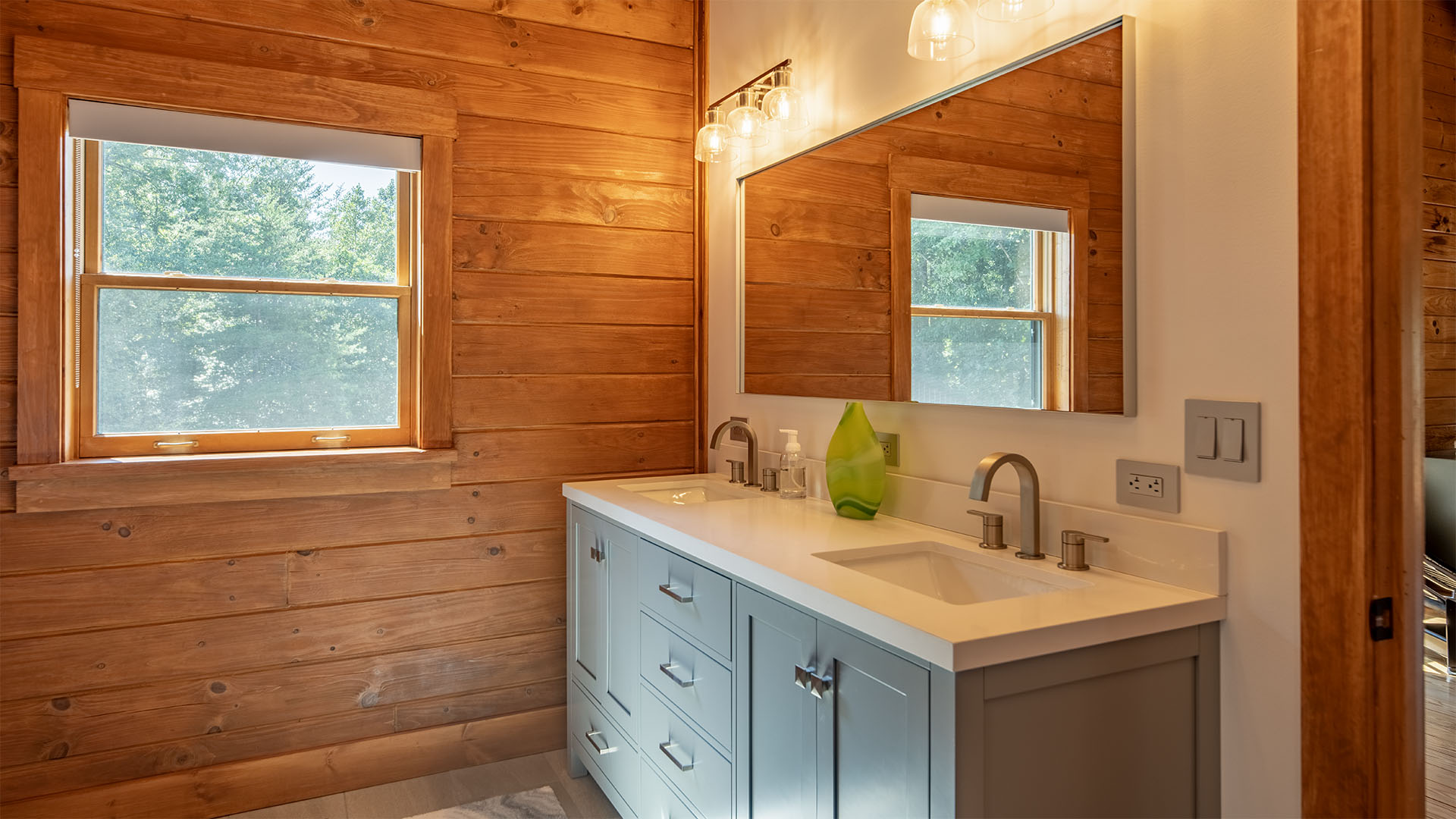 Renovated primary bathroom at 3638 Oak Park Road in Madison Virginia