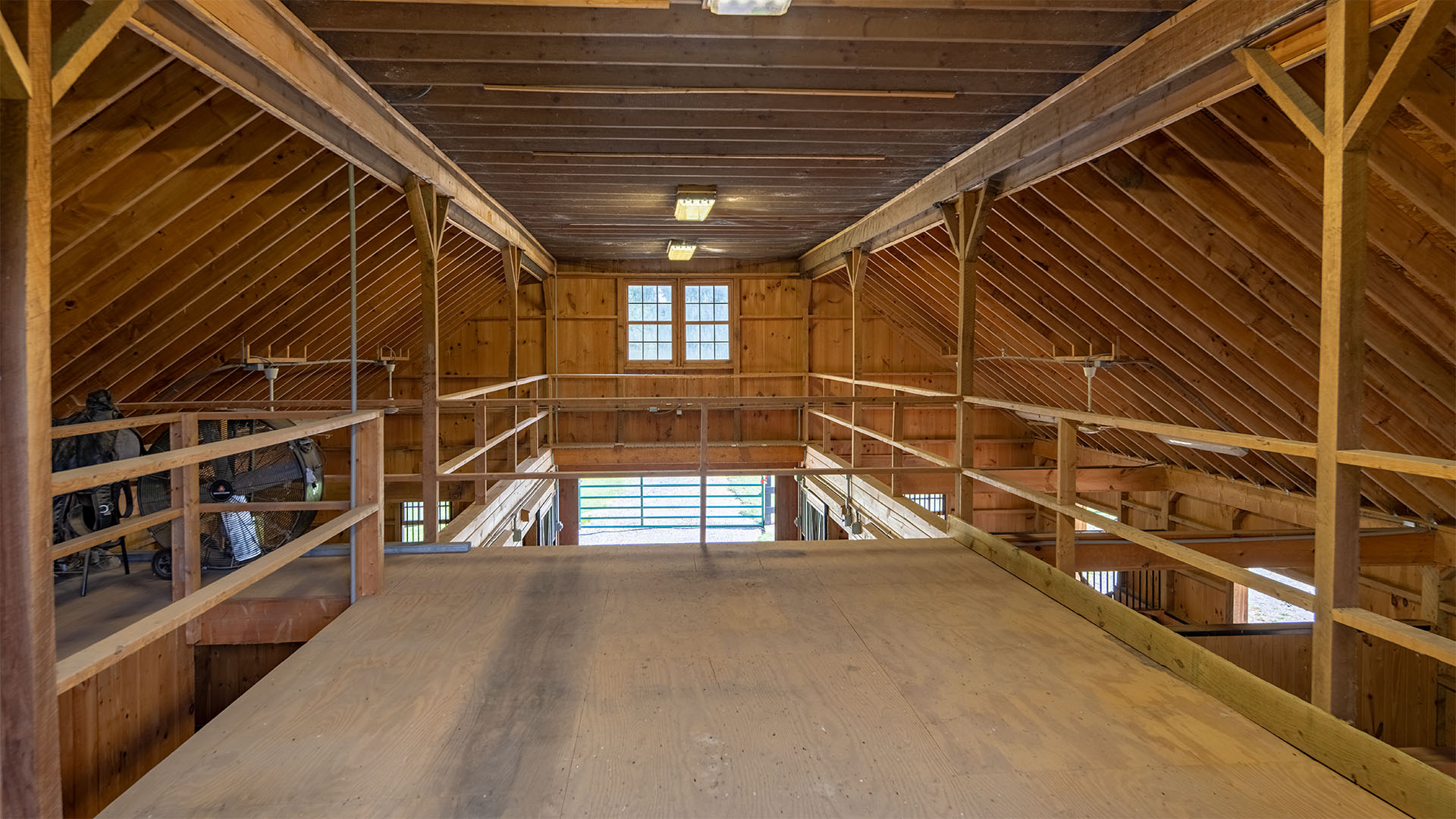 Hay loft in the Groffdale horse stable at 3638 Oak Park Road