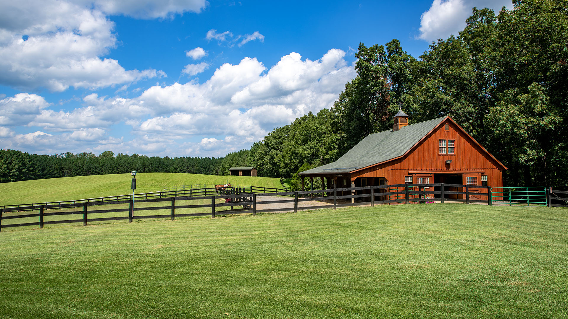 Horse stable on the 44-acre Madison County Virginia farm