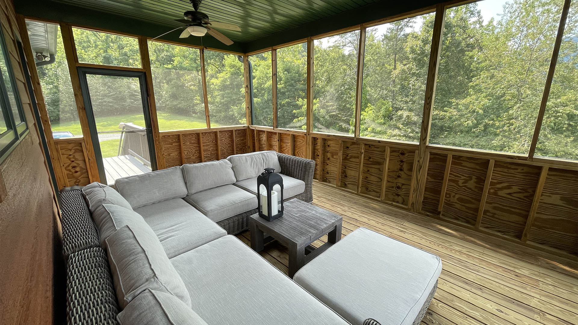 Screened-in porch at 99 Bluff Mountain Road Madison VA