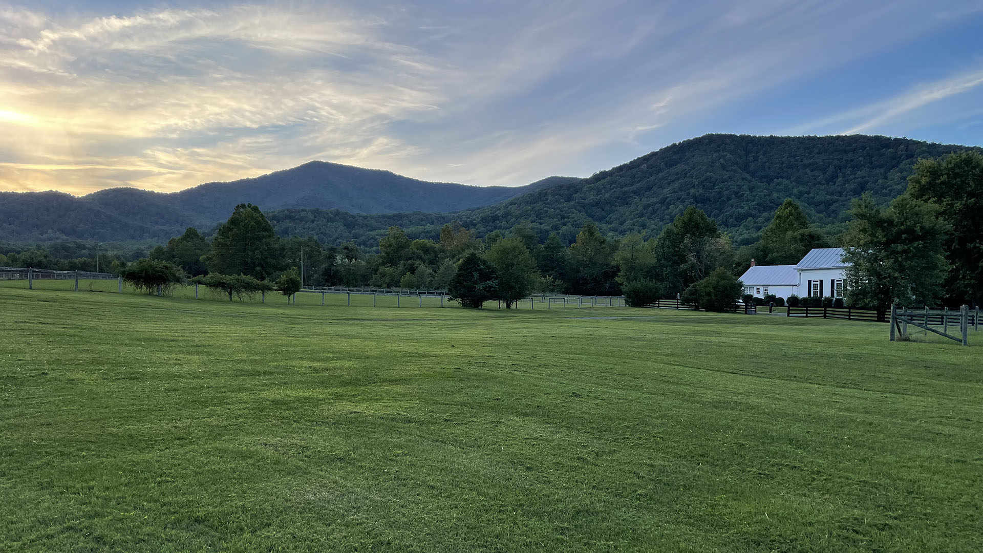 Pasture and Blue Ridge Mountain views in Virginia