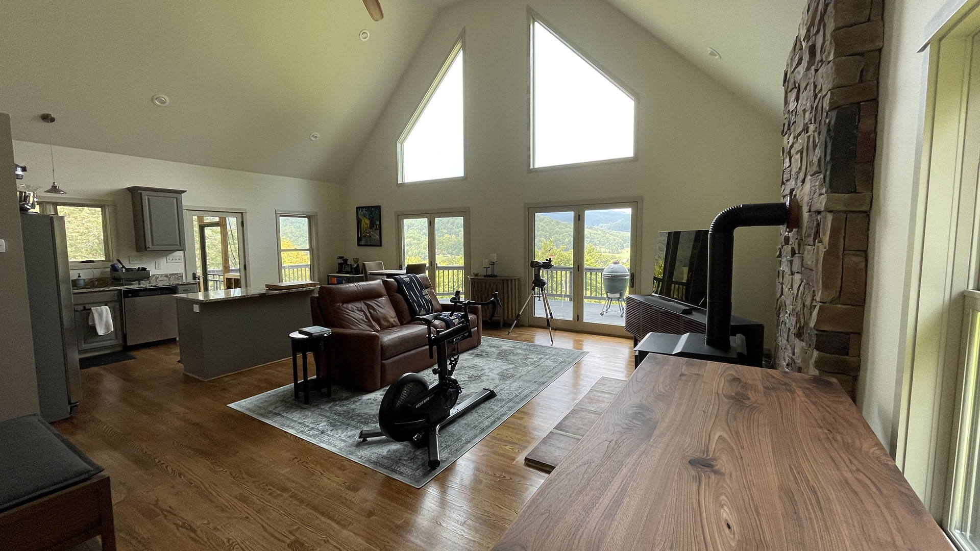 Open living room in Madison Virginia mountain view home