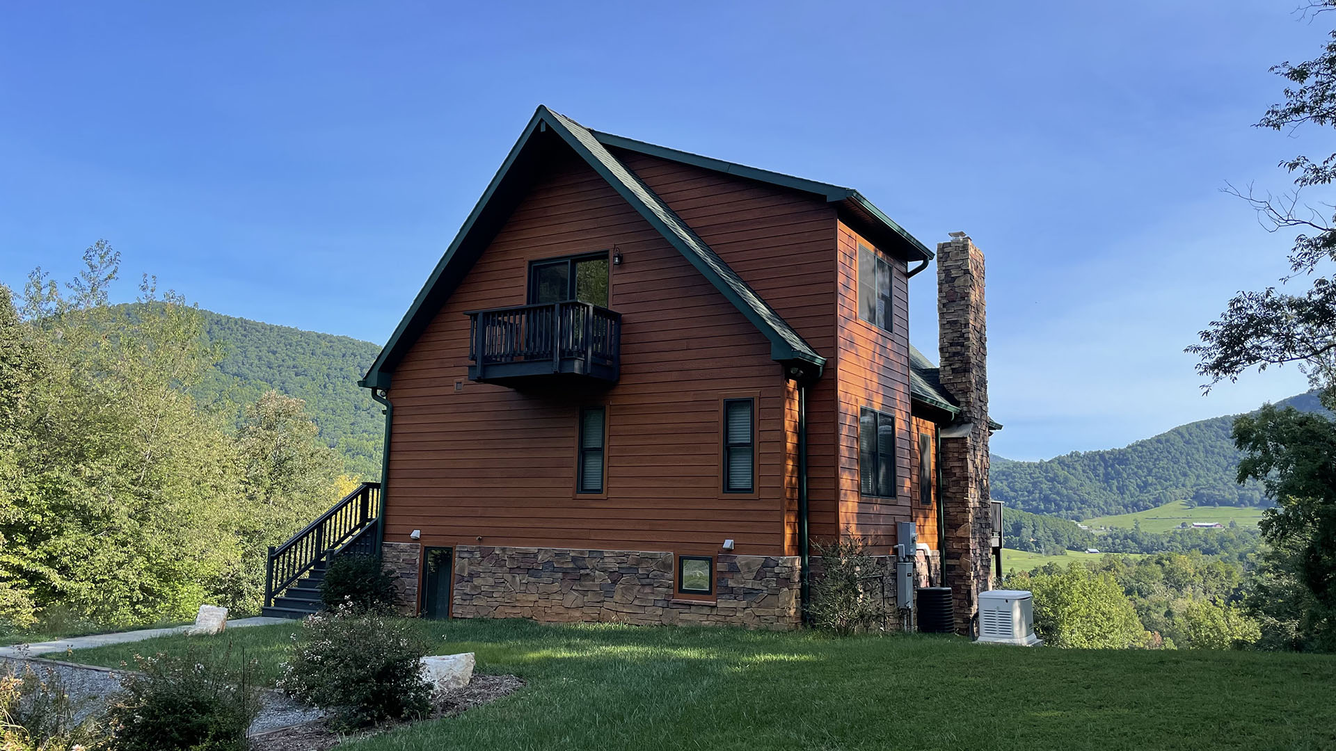 Exterior of Madison Virginia mountain view country home